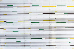 Enlarged segment of a linear time-score, focused on spring dates